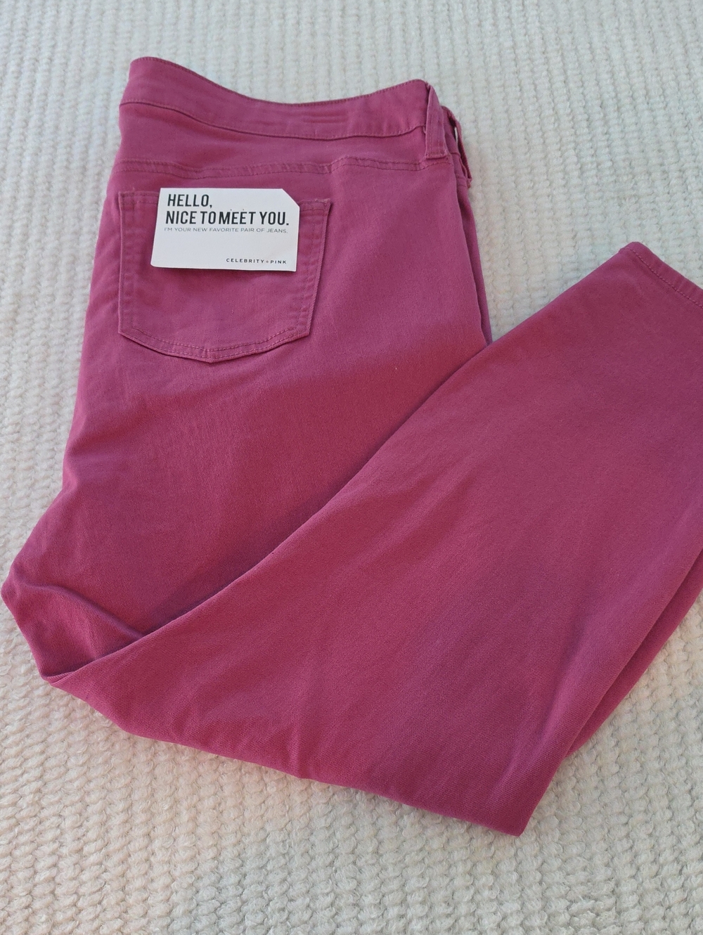 Celebrity Pink Women's Mid -Rise Pink Soft Jeans